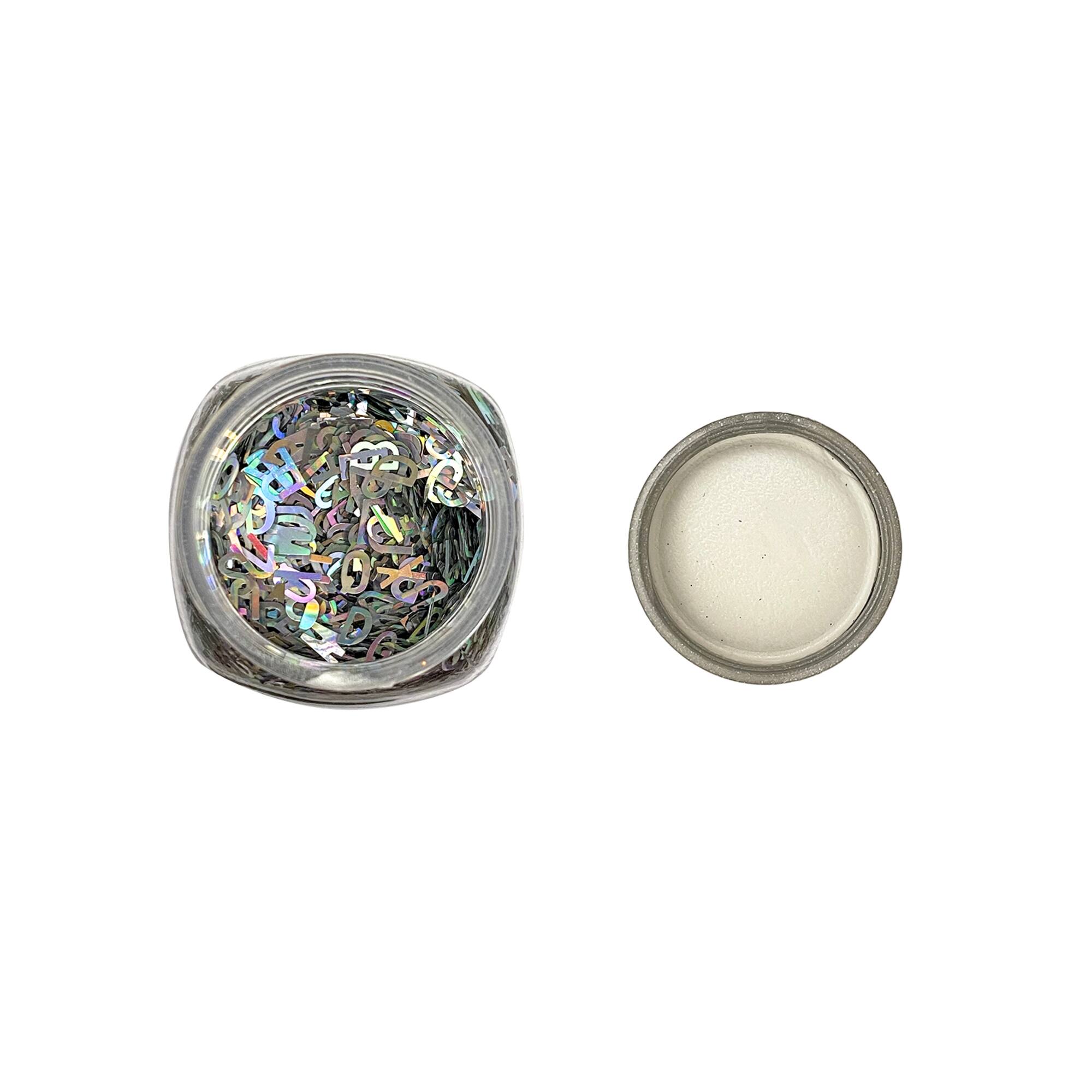 Specialty Polyester Glitter Silver Holographic Letters by Recollections™